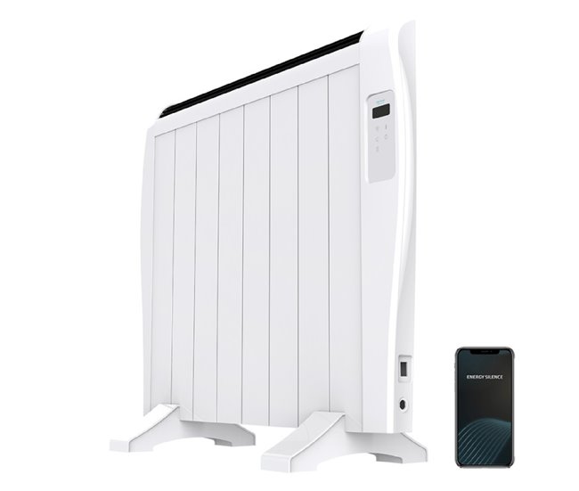 Cecotec Emissor térmico com 8 elementos e 1200 W, controlo por Wifi, ecrã LCD, controlo remoto, temporizador programável, seleção de temperatura, cobertura de 15 m² e máxima segurança. Branco