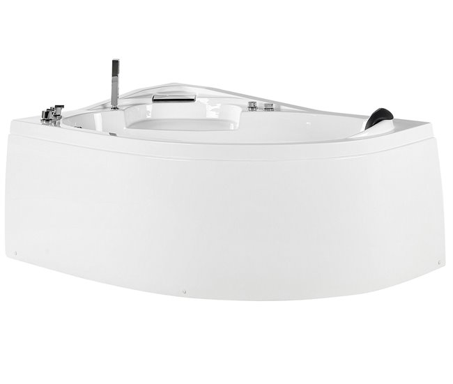 Beliani Banheira de esquina NEIVA 100x150 Branco Brillo