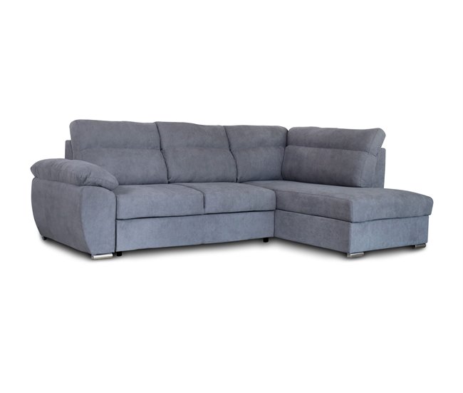 Sofá de canto KENDAL com cama e arca Cinza