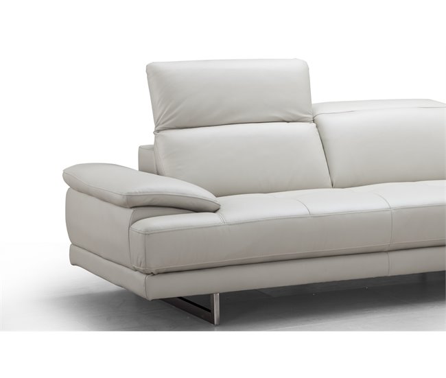 Sofá de canto em pele PARÍS Branco