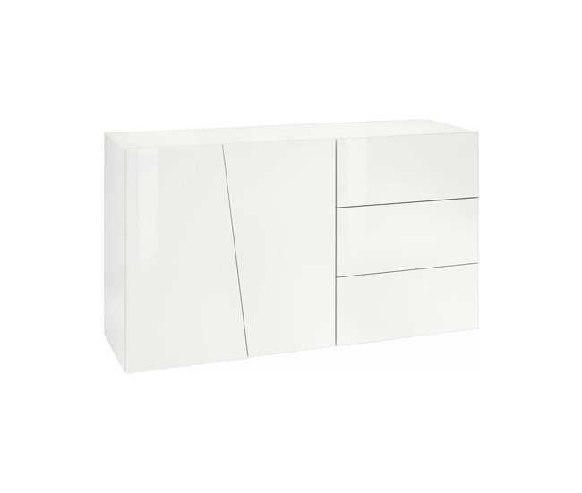 Aparador com efeito madeira 140 Branco