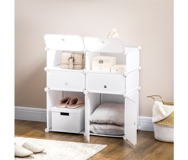 Armário Modular PP HOMCOM, casa - móveis de armazenamento 75 Branco