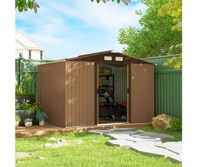 Abrigo de Armazenamento Aço Lacado e PP Outsunny Amarelo