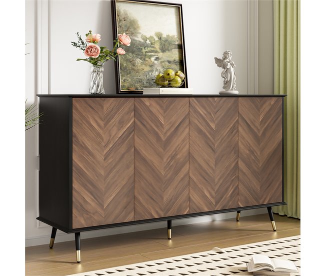 Aparador com 4 portas Preto