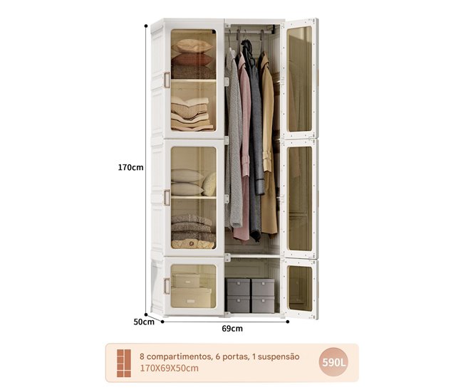 Armário Dobrável Portátil Branco