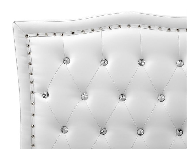 Beliani Cama con almacenaje Piel sintética METZ 212x215 Branco