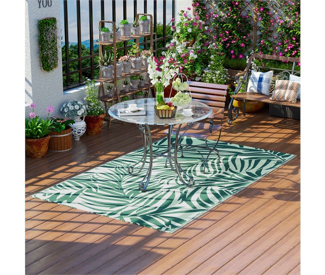 Tapete de Exterior Polipropileno Outsunny Verde