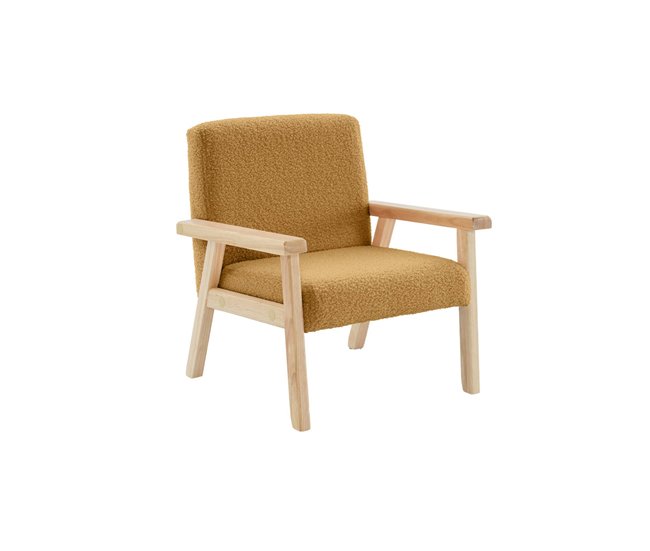 ISAK Cadeirão de madeira escandinavo para crianças Mostarda