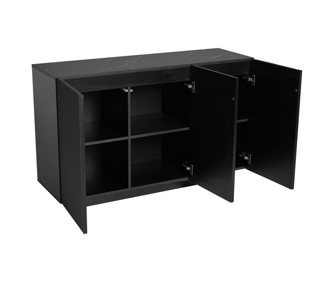 Aparador de mdf com 3 portas Preto