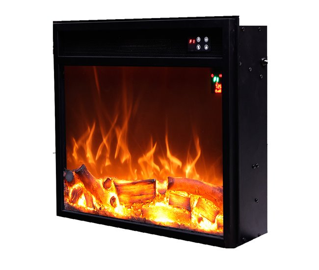 MPC CAMINETTO VULCANO Queimador eléctrico de 1500W, apenas com efeito de chama, Preto Preto