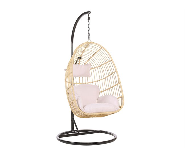 Beliani Sillón colgante CASOLI Cinza