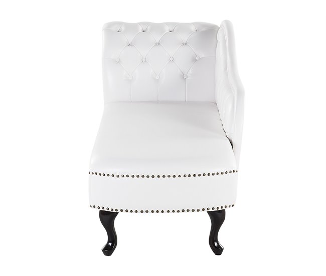Beliani Chaise longue versão à esquerda Pele sintética NIMES Branco