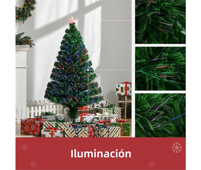 Árvore de Natal PVC e Metal HOMCOM, casa - natal Verde