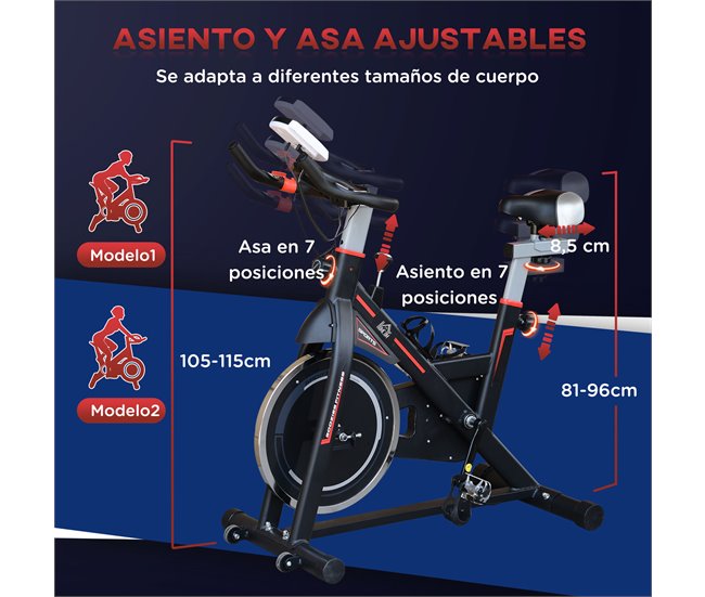 Bicicleta Estática Aço HOMCOM Preto