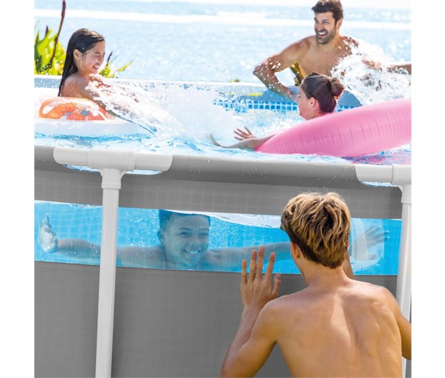 Quadro de prisma INTEX piscina desmontável Clearview Cinza