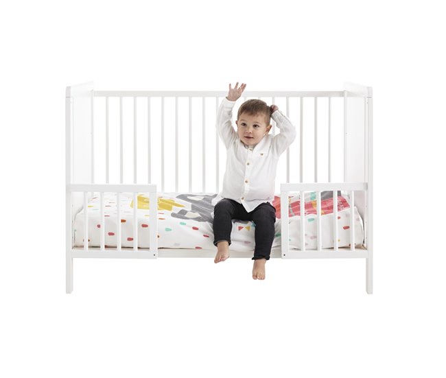 Grades para berços co-sleeping que podem ser convertidas em camas Branco