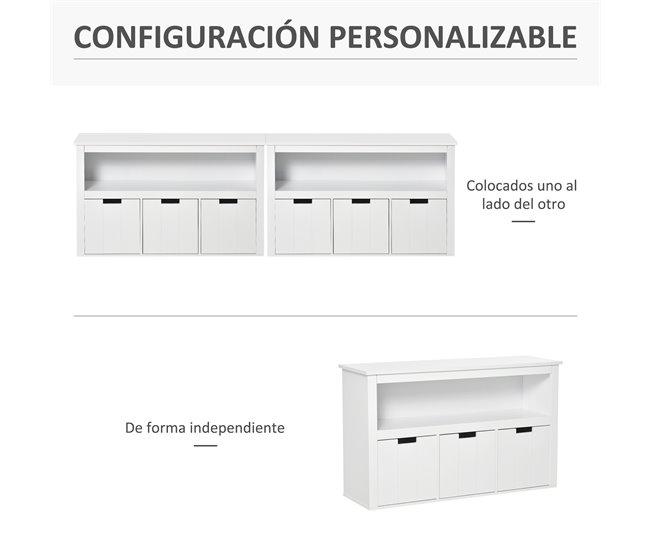 Aparador de Sala de Estar MDF HOMCOM 102 Branco
