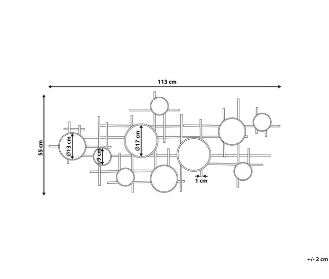 Beliani Espelho decorativo IBOS Preto