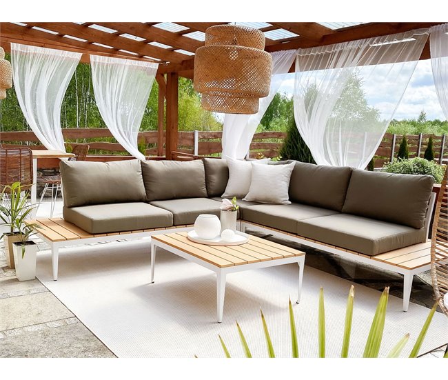 Beliani Conjunto lounge POSITANO Cinza Escuro