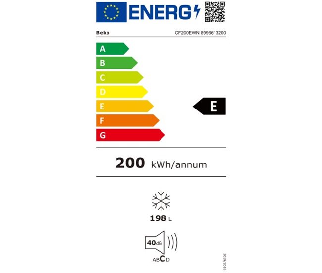 Arca congeladora horizontal BEKO CF200EWN 198 litros classe E Branco