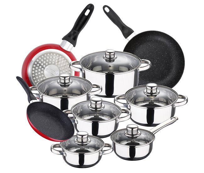 Bateria de cozinha 12 peças com jogo de patch Multicor