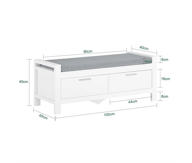 Armário de corredor Sapateira + bengaleiro SoBuy FSR74-W+FRG282-W Branco