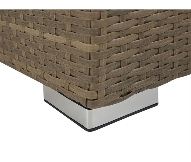 Beliani Conjunto lounge Ratan sintético BELLUNO Branco