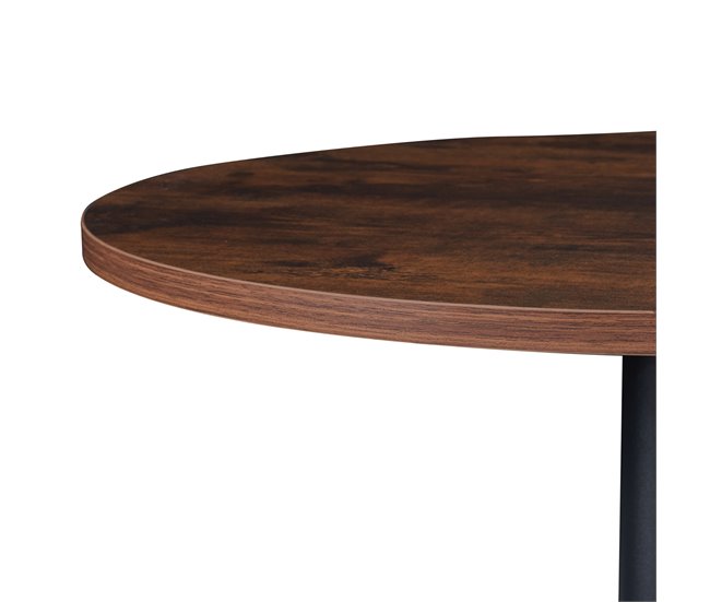 Mesa de bar Vantaa aço MDF Nogal