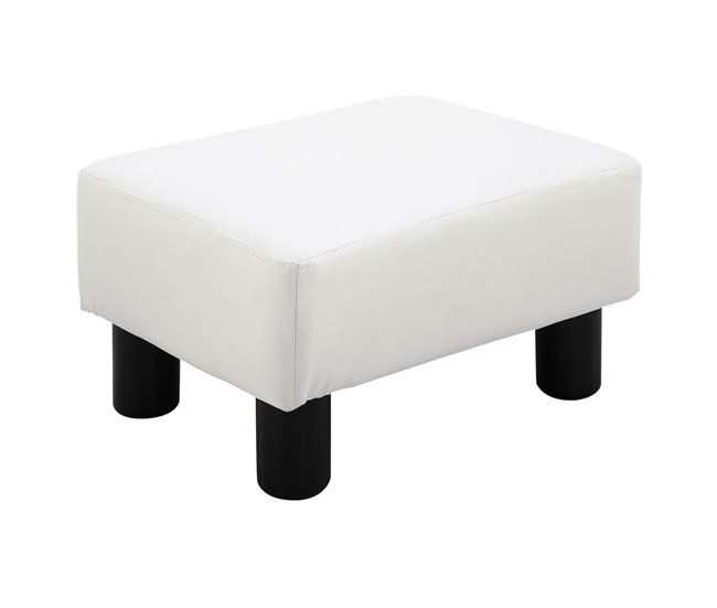 Apoio para os Pés Pele Sintética e Plástico HOMCOM, casa - quarto Branco