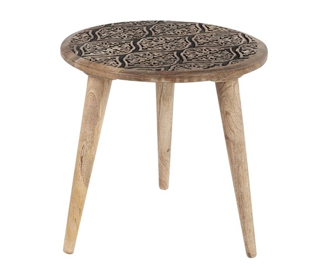 Beliani Conjunto de mesas SHARMA Castanho