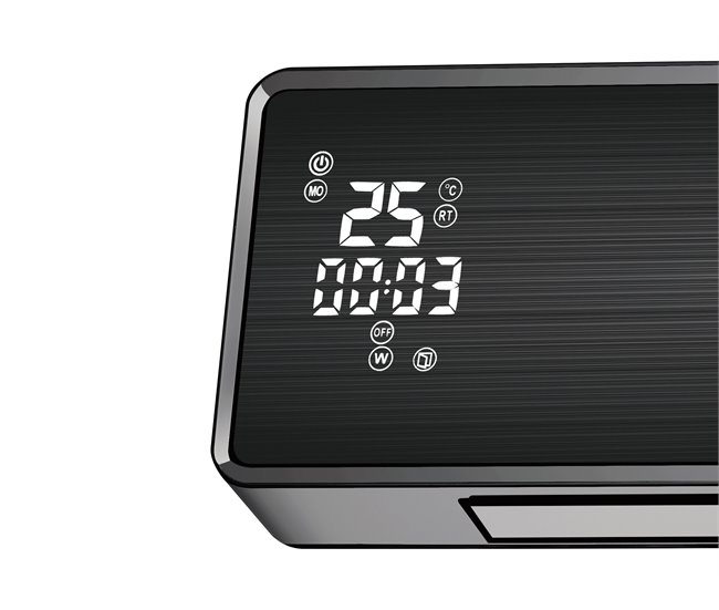 Aquecedor de parede split 2000 W com Wi-Fi e temporizador Preto
