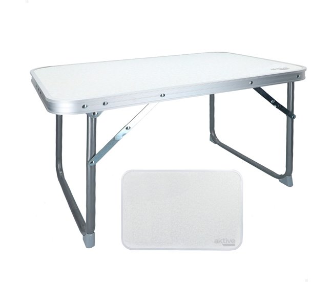 Mesa rebatível baixa Aktive Camping branca Branco
