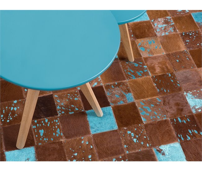 Beliani Pelos curtos ALIAGA 140x200 Turquesa