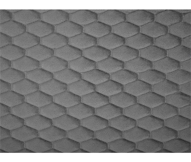 Beliani Cama com estrado Veludo BAYONNE 151x212 Cinza Claro