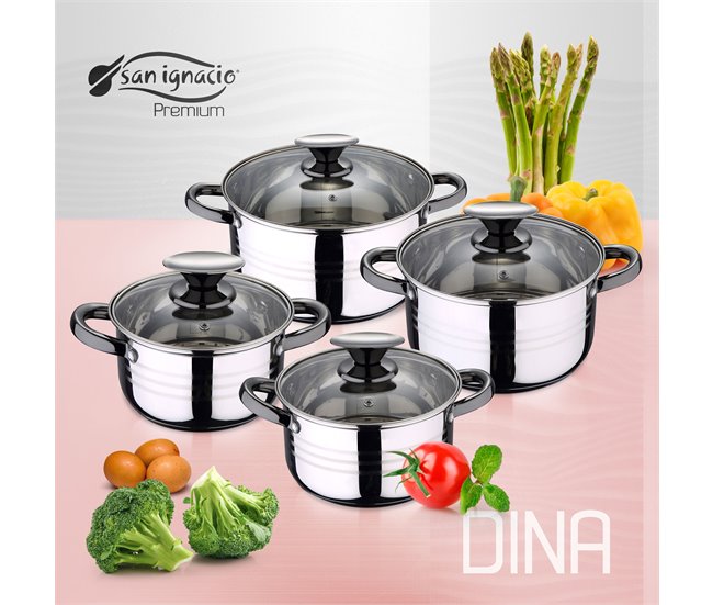 8 peças Bateria de cozinha com jogo de remendo Multicor