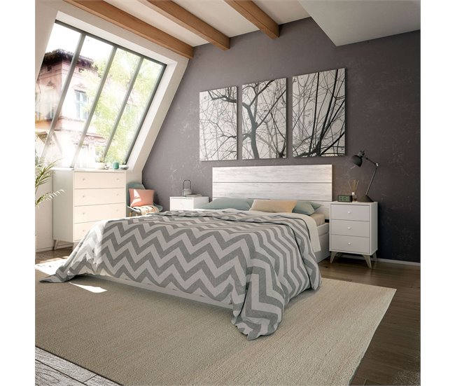 Conjunto de quarto duplo estilo nórdico Branco