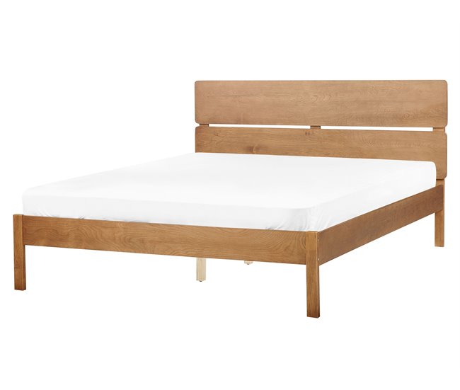 Beliani Cama com estrado Madeira de seringueira BOISSET 165x205 Madeira