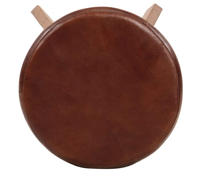 Juego de dos taburetes de bar de diseño, asiento Castanho