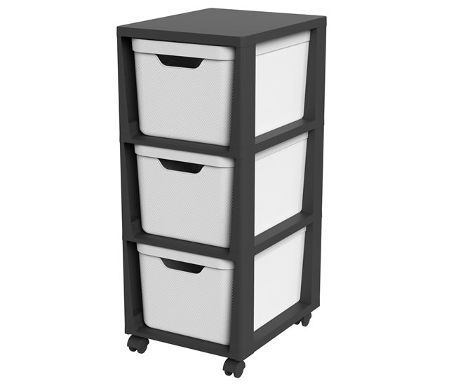Torre de gavetas com rodas 3x 16L 80 Branco