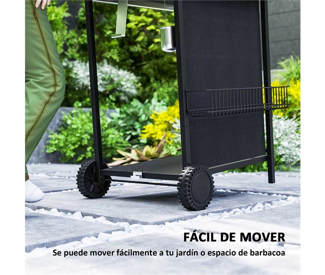Barbecue a Gás Aço e ABS Outsunny Preto