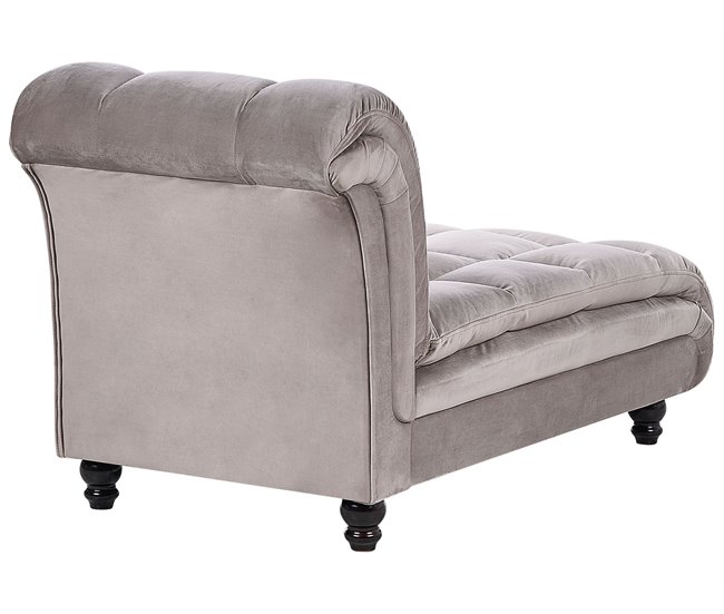 Beliani Chaise longue Poliéster LORMONT Cinza Escuro