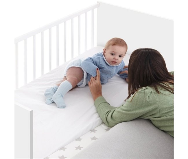 Berço co-leito Sakura convertível em cama (kit de grades incluído) Branco