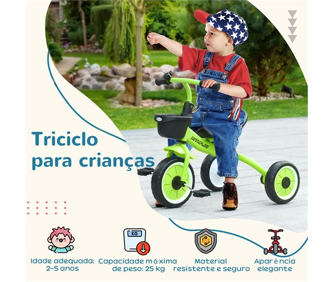 Triciclo para Crianças Metal, EVA, Polipropileno e PE AIYAPLAY Verde