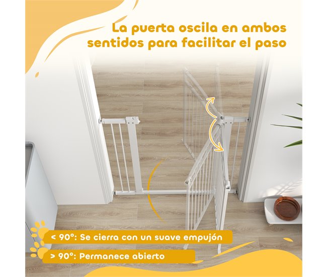 Barrera de Segurança para Cães Aço e PA PawHut Branco