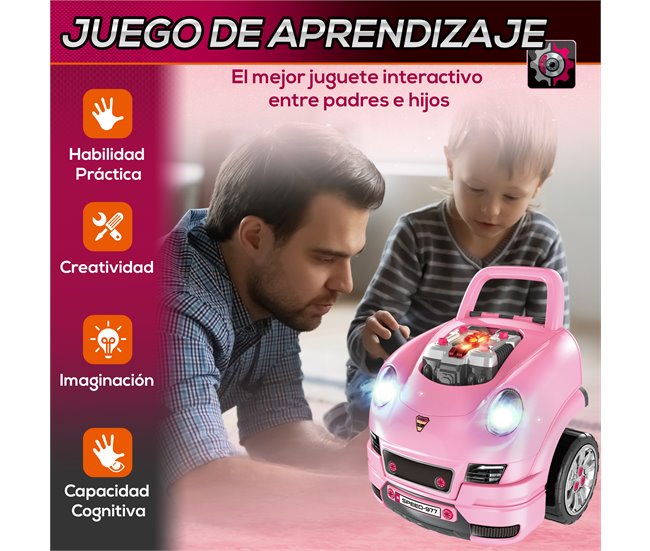Motor de Caminhão para Crianças ABS,PP HOMCOM Rosa