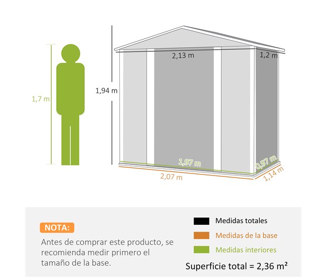 Abrigo de Jardim Aço Galvanizado Outsunny Verde