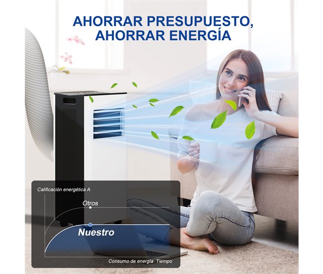 Ar Condicionado Portátil Plástico ABS, Aço e Alumínio HOMCOM Branco