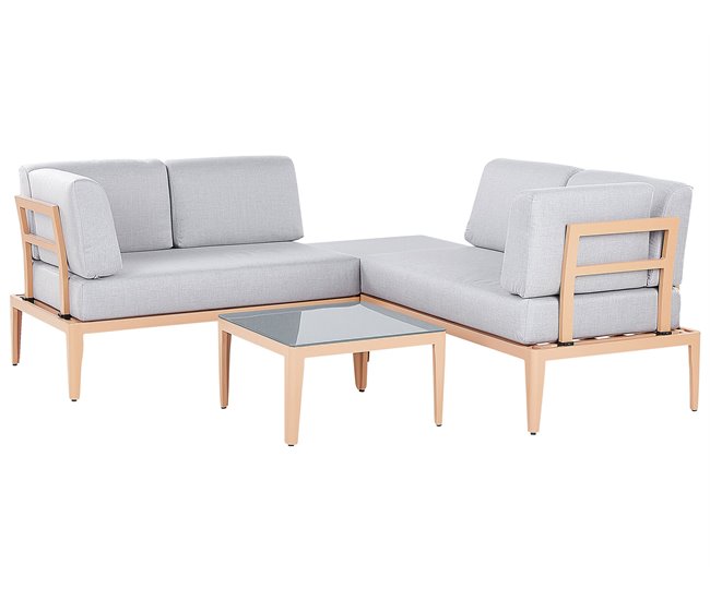 Beliani Conjunto lounge RIMA III Cinza