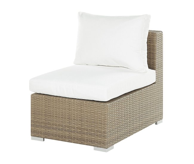 Beliani Conjunto lounge Ratan sintético MAESTRO Branco/ Bege