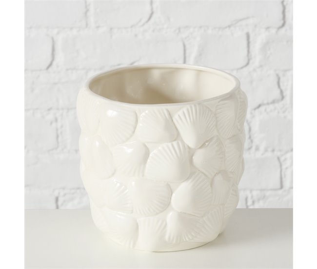 Vaso de flores SHELBIE cerâmica 15x16cm marca BOLTZE Branco